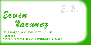 ervin maruncz business card